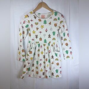 Cat & Jack White Dress with Festive Print